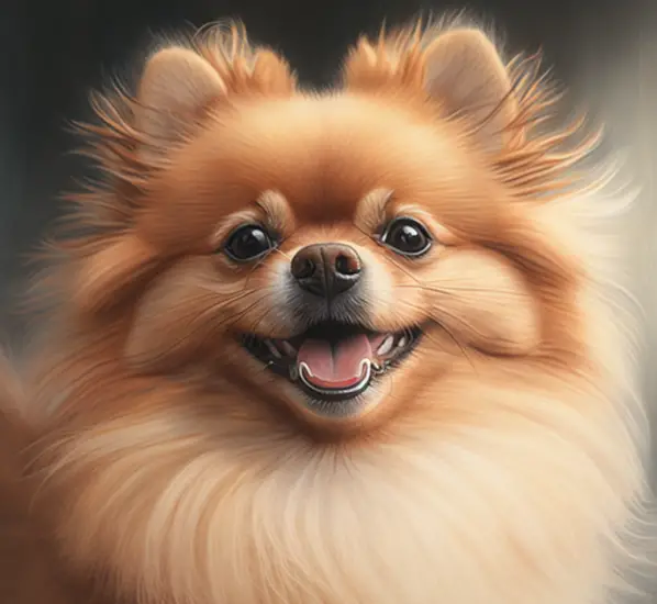 lulu da pomerânia laranja sorrindo