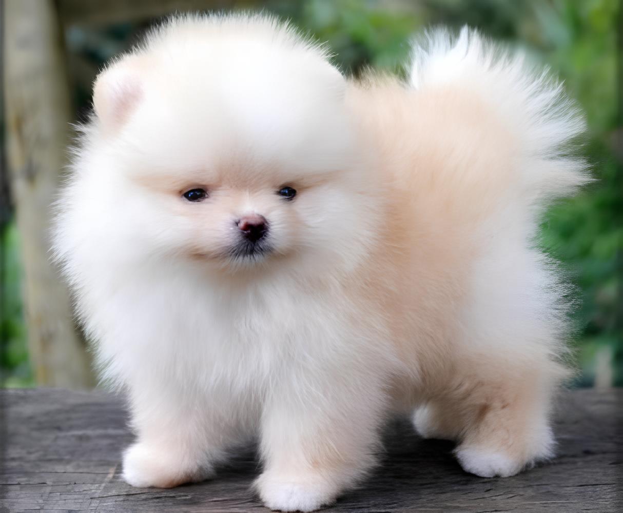 um cão filhote da raça lulu da pomerânia.