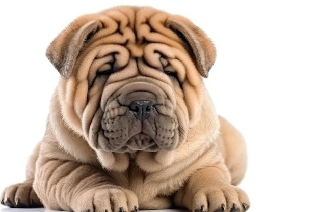 um cão da raça shar pei.
