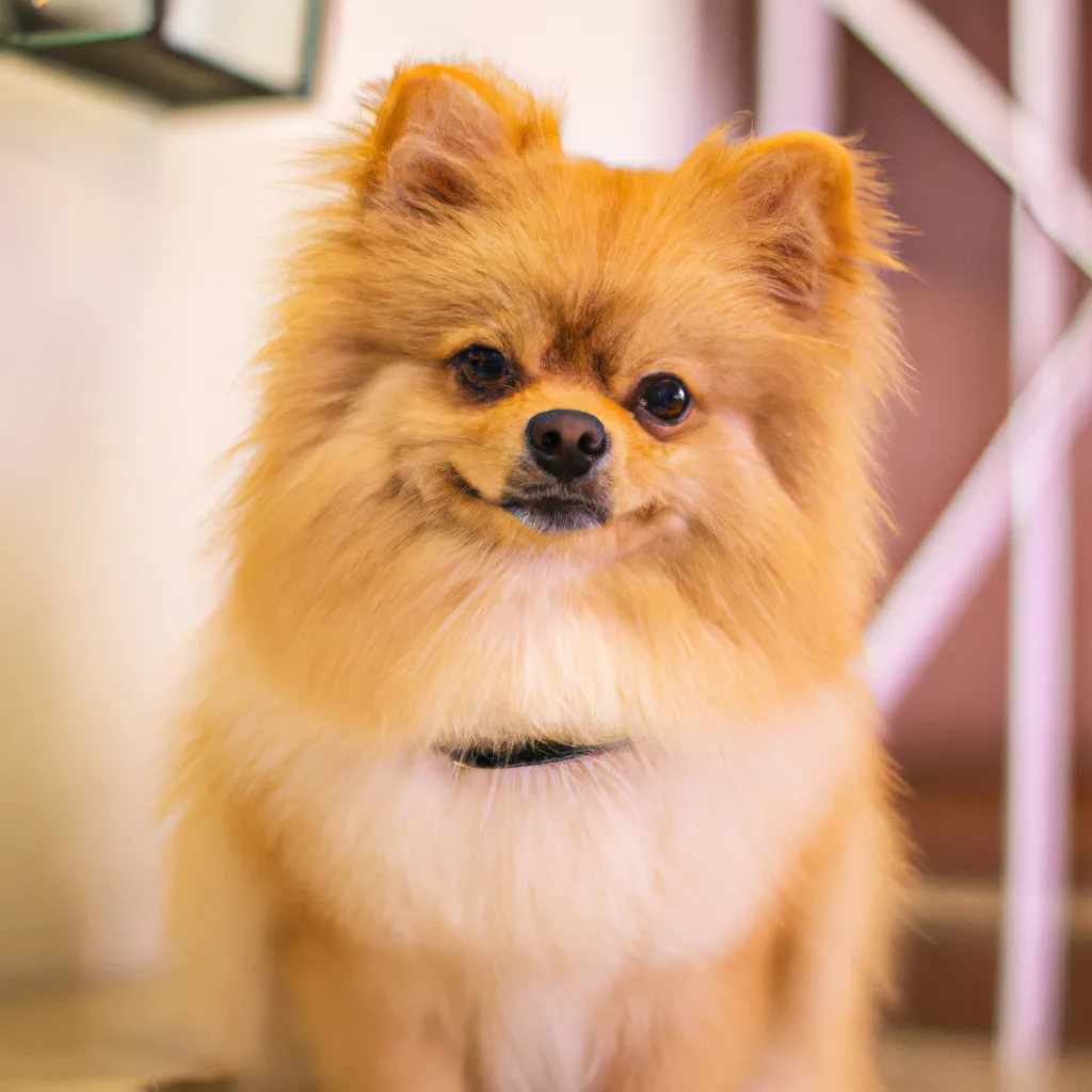 um cão da raça lulu da pomerânia com soluço