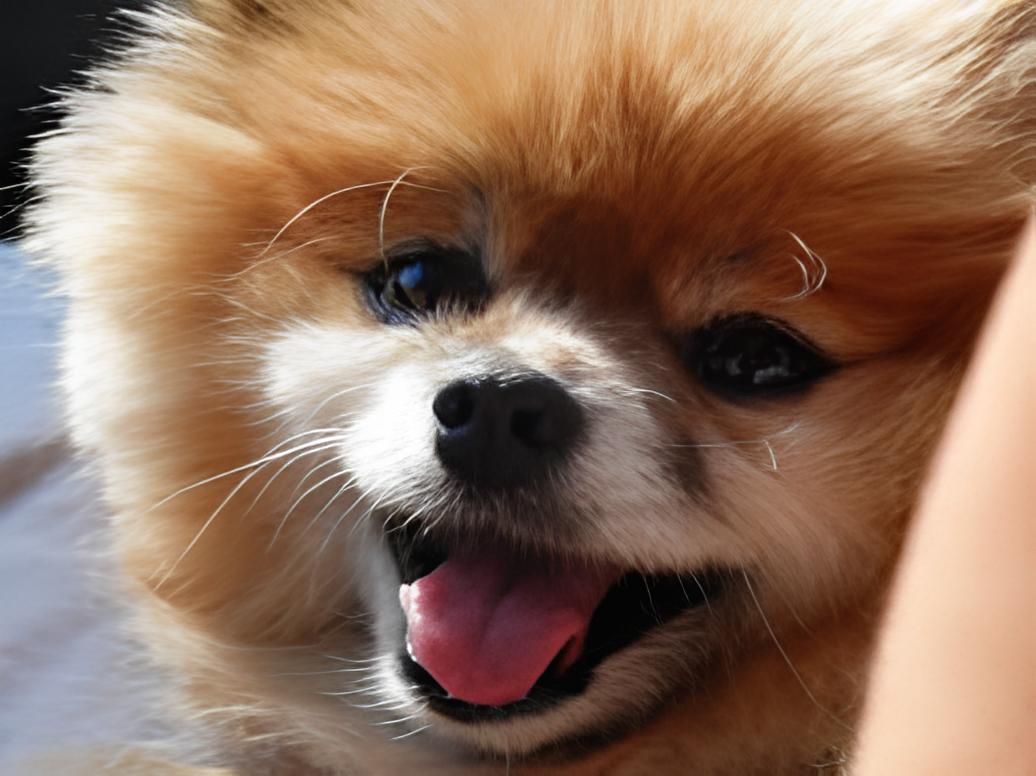 um cão da raça lulu da pomerânia feliz.