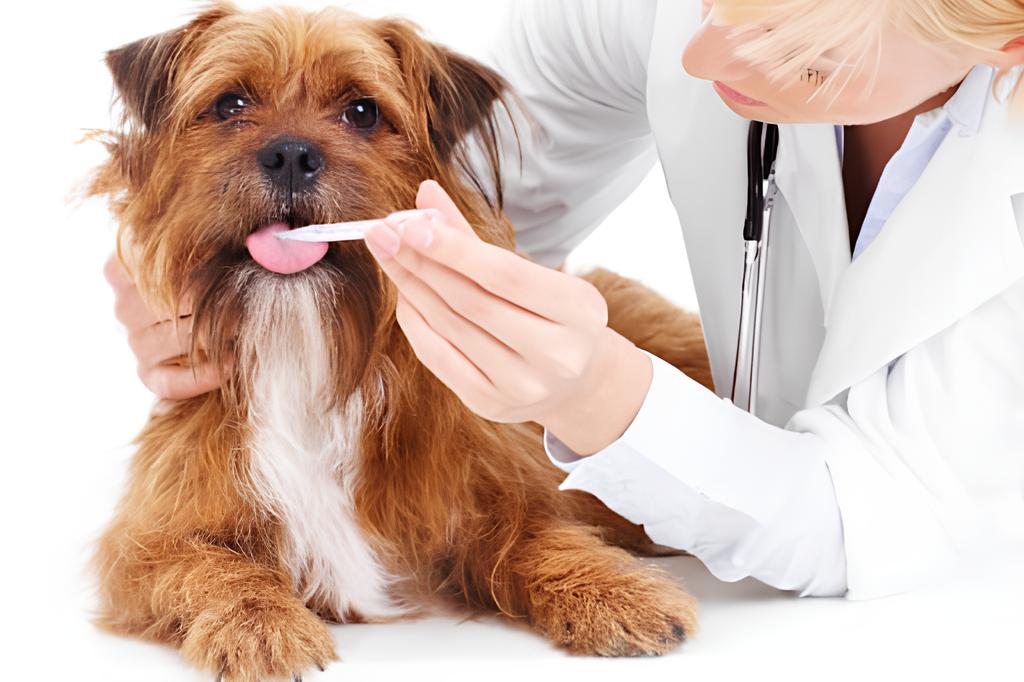 um cão sendo medicado com antitóxico para cachorro