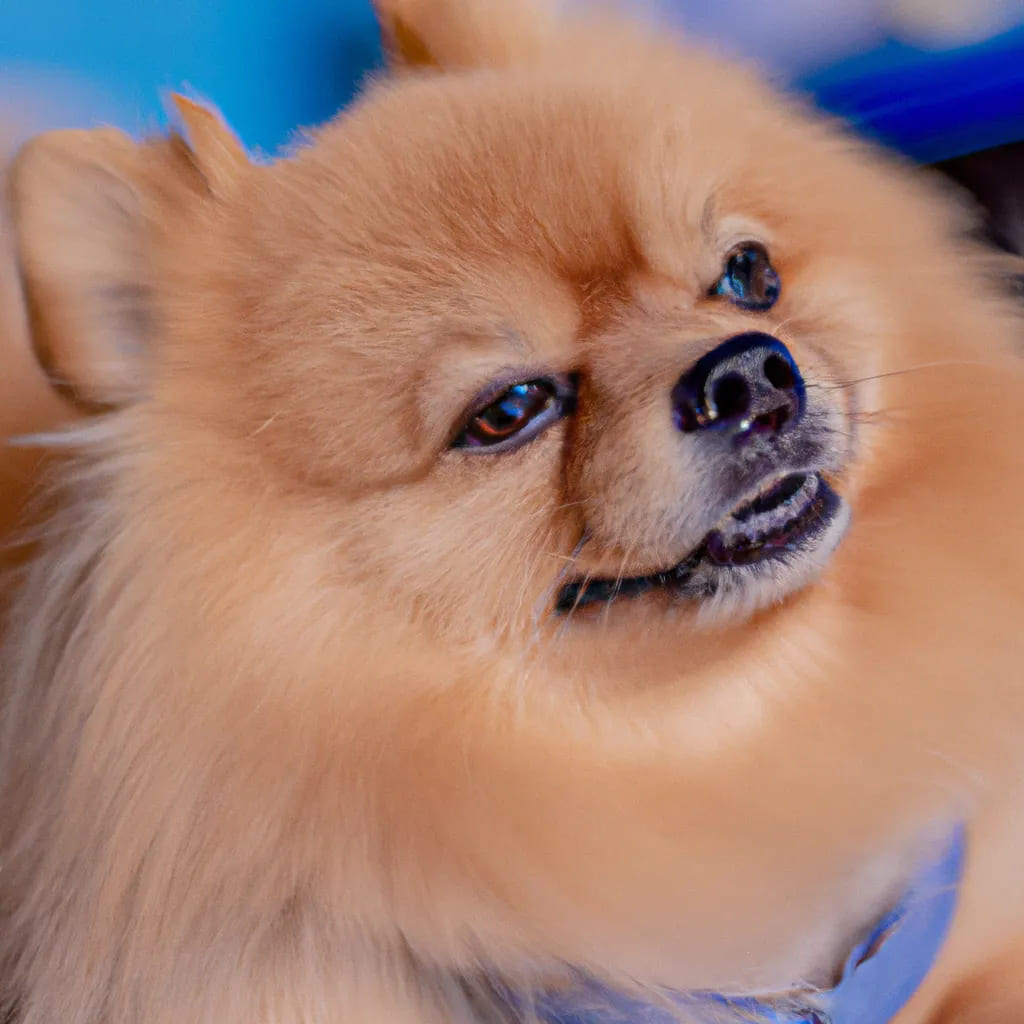 um lulu da pomerânia com sintomas de conjutivite canina.