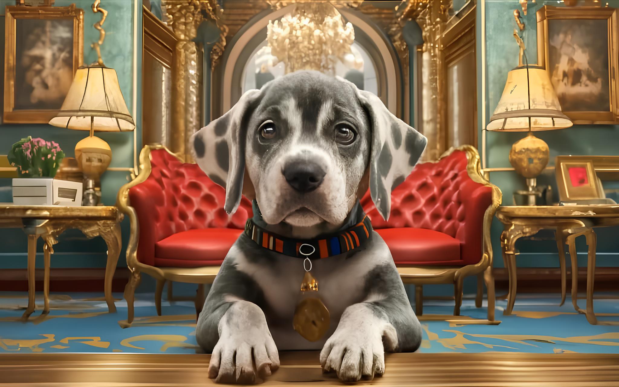 um cachorro em cima de uma mesa com as patas.