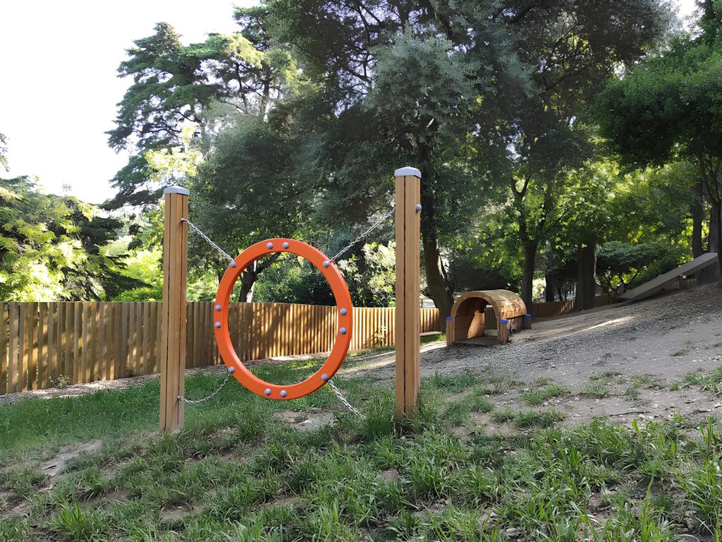 Parque canino da parada em Lisboa Portugal.