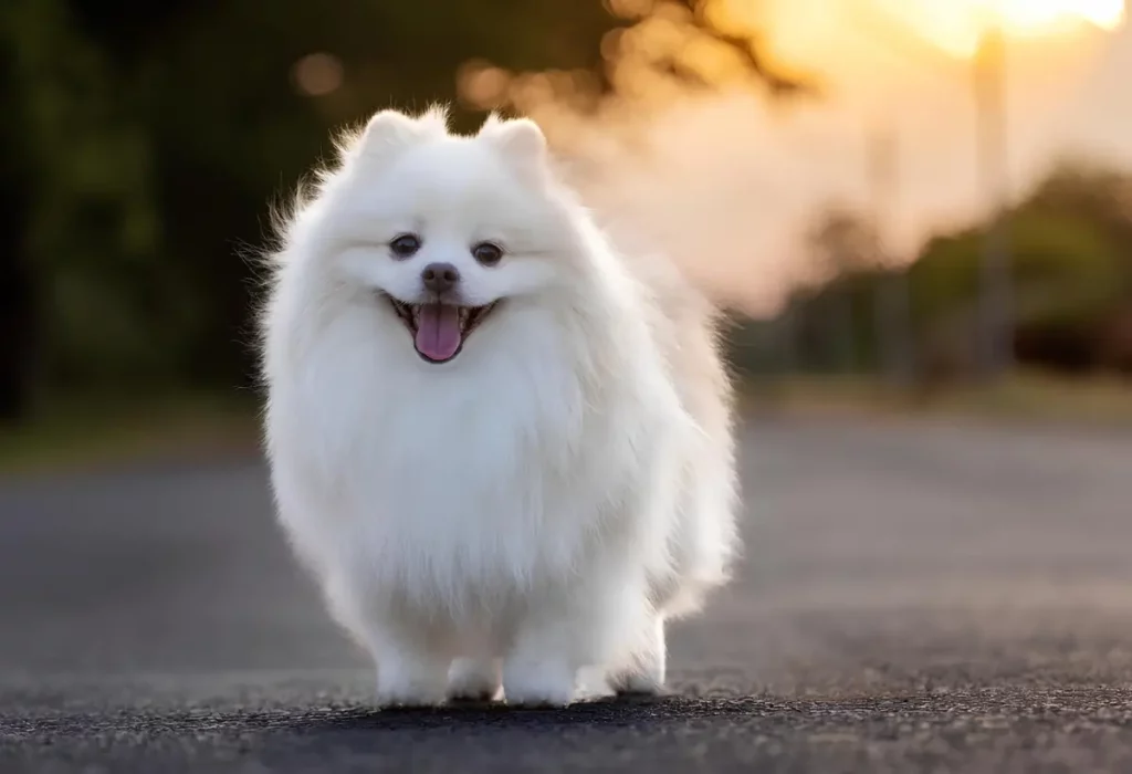 Um cão da raça Volpino-Italiano.