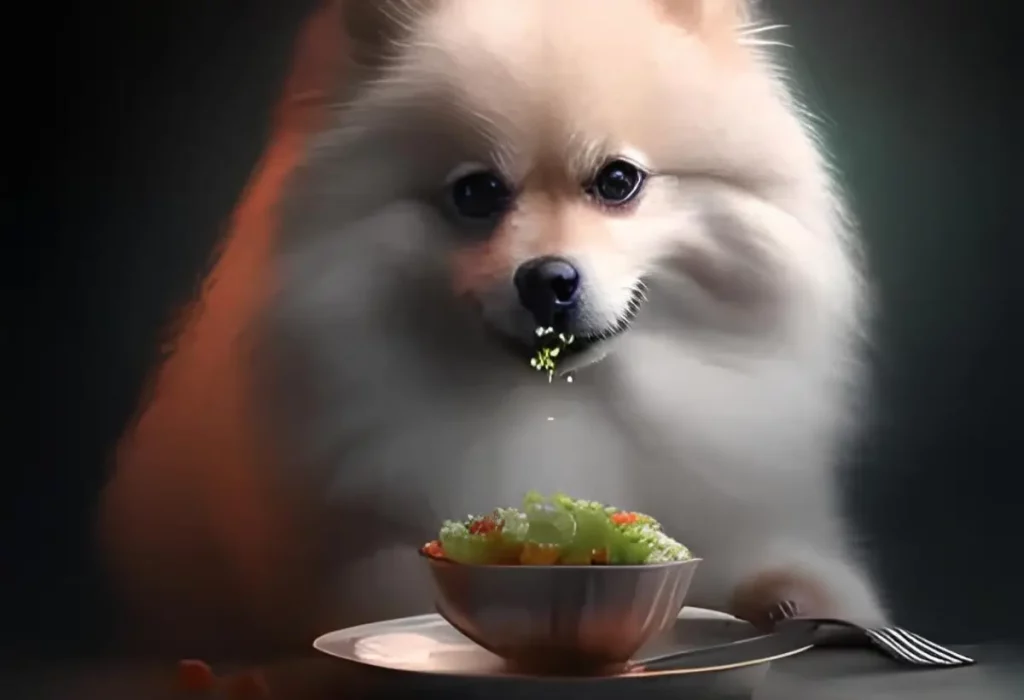 Alimento saudável para Lulu da Pomerânia.
