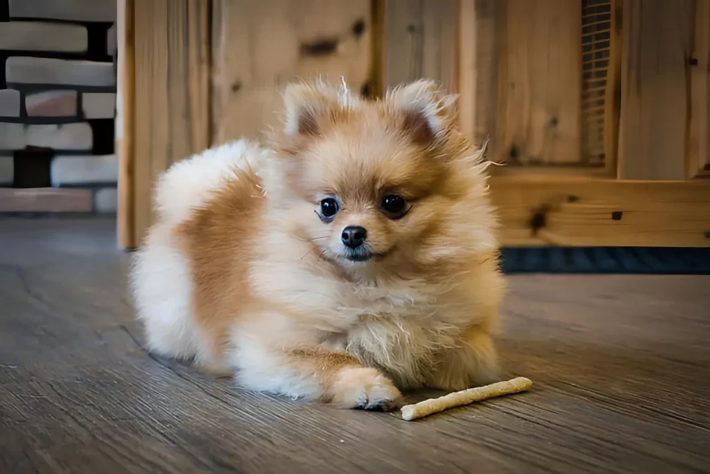 um cachorro da raça Lulu da Pomerânia com comportamento bom.