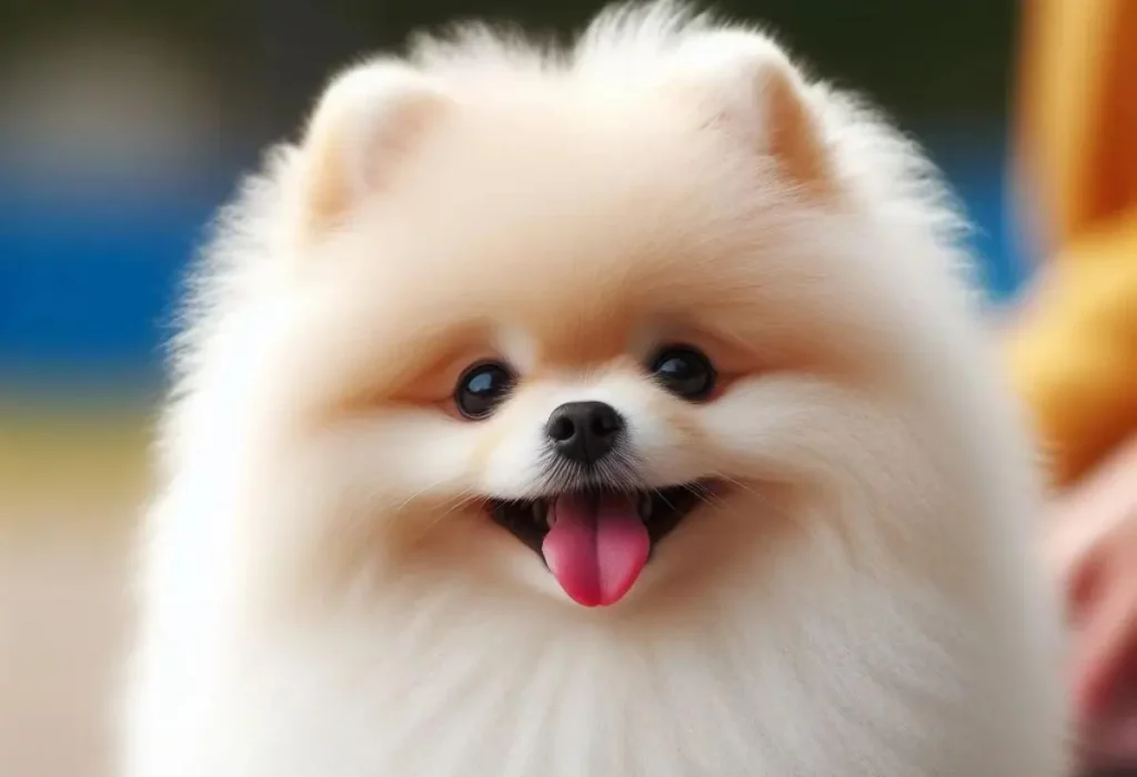 Um filhote da raça Lulu da Pomerânia.