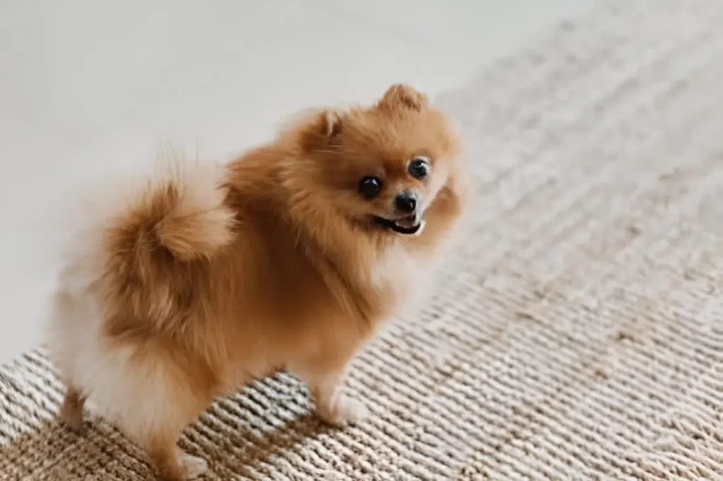 um cachorro da raça Lulu da Pomerânia
