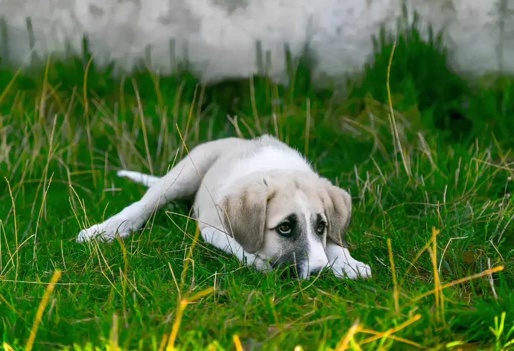 um cachorro com doenças endócrinas .