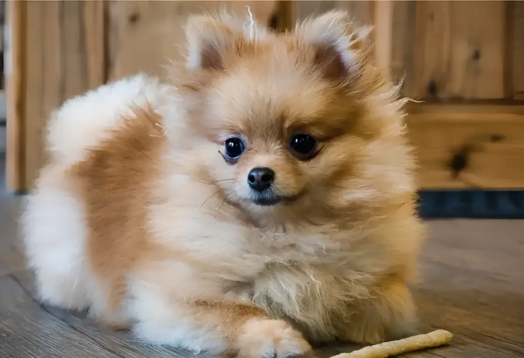um cachorro da raça lulu da pomerânia