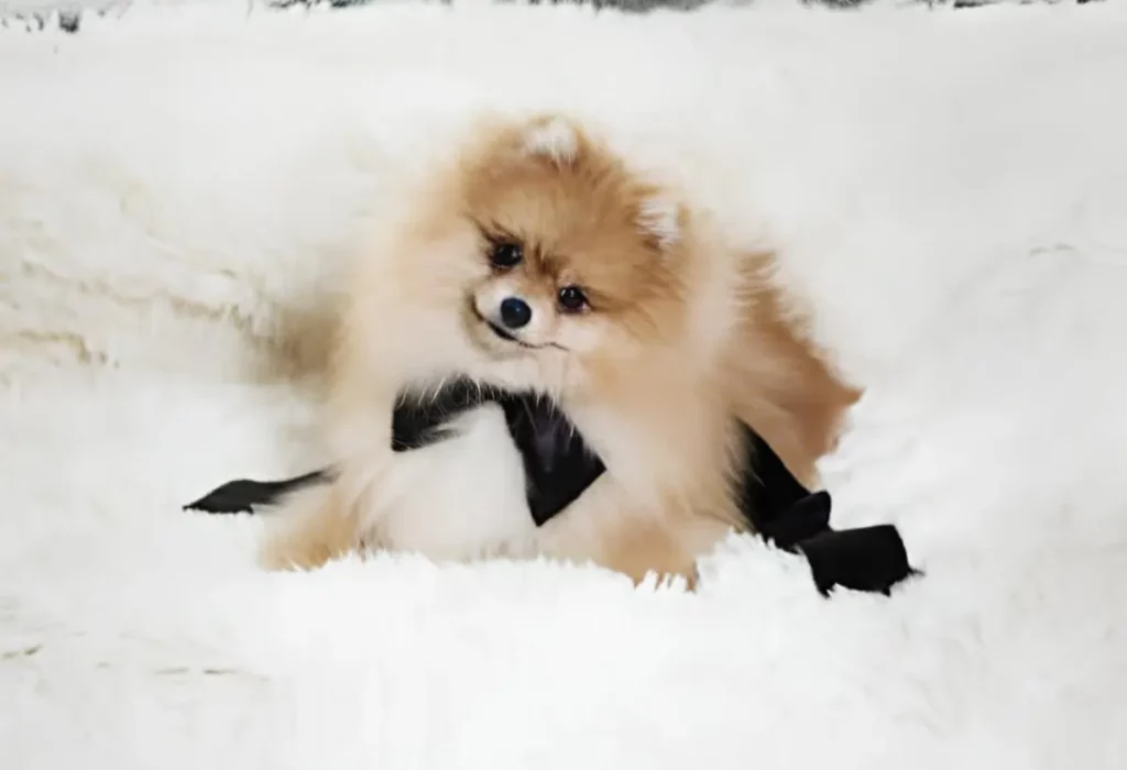 um cachorro da raça lulu da pomerânia 