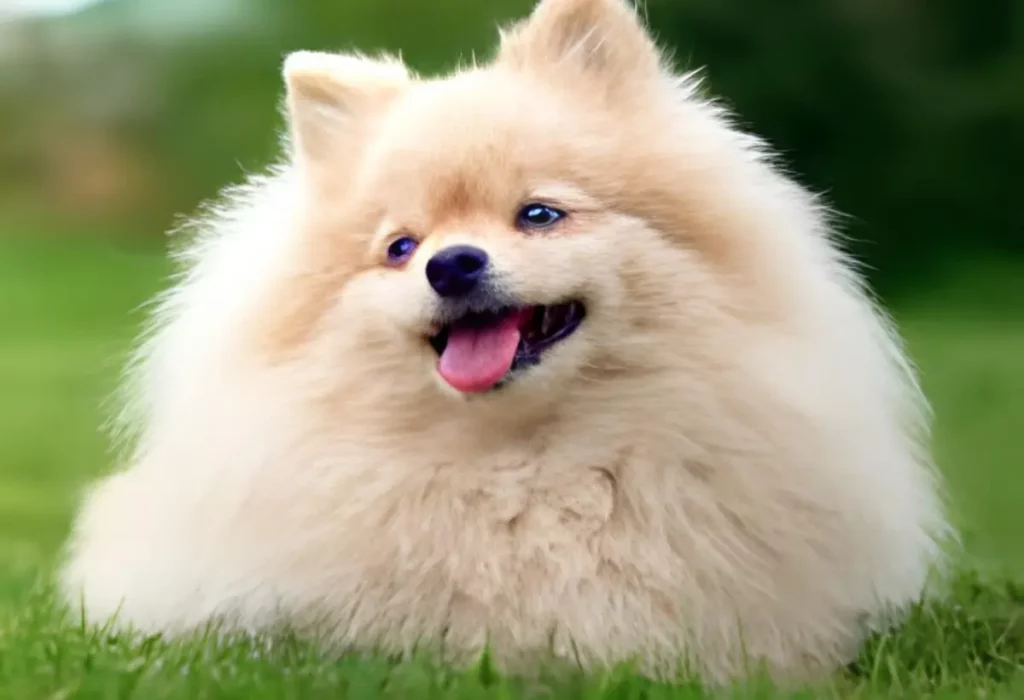 um cachorro da raça lulu da pomerânia com um ano de vida