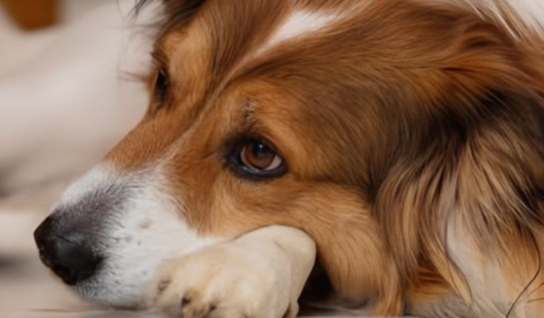 Um cachorro que tomou antibiótico.