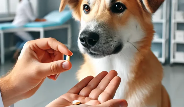 cachorro recebendo medicação de azitromicina