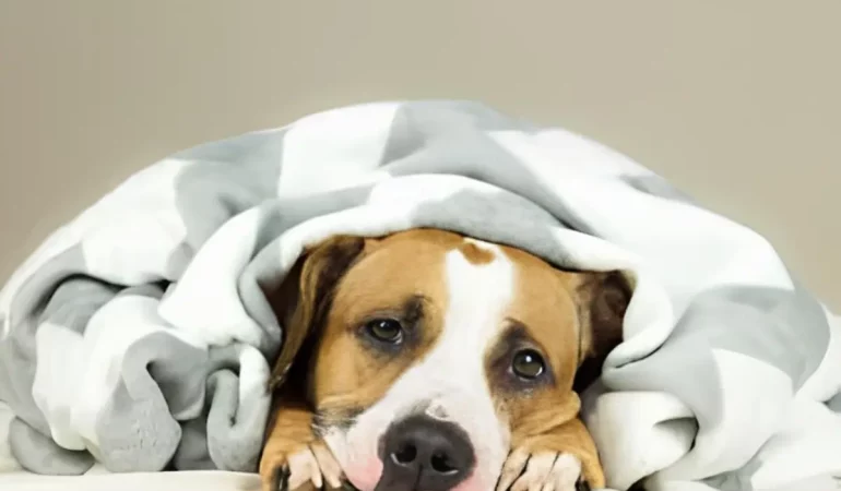 Um cachorro com febre.