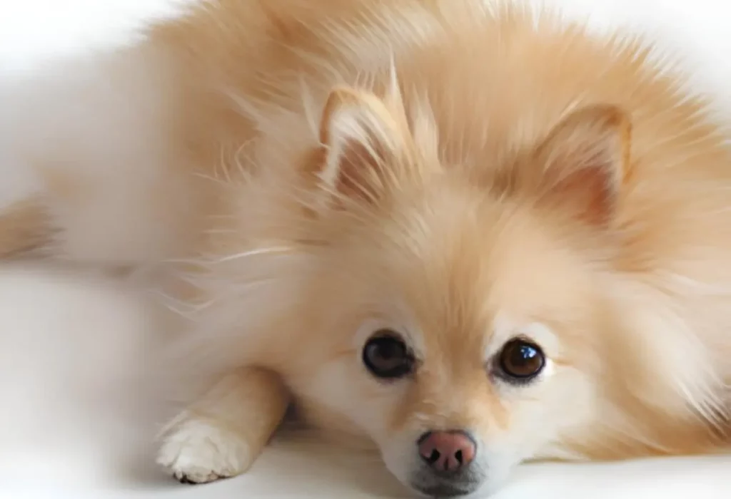 um lulu da pomerania com pelagem saudável.