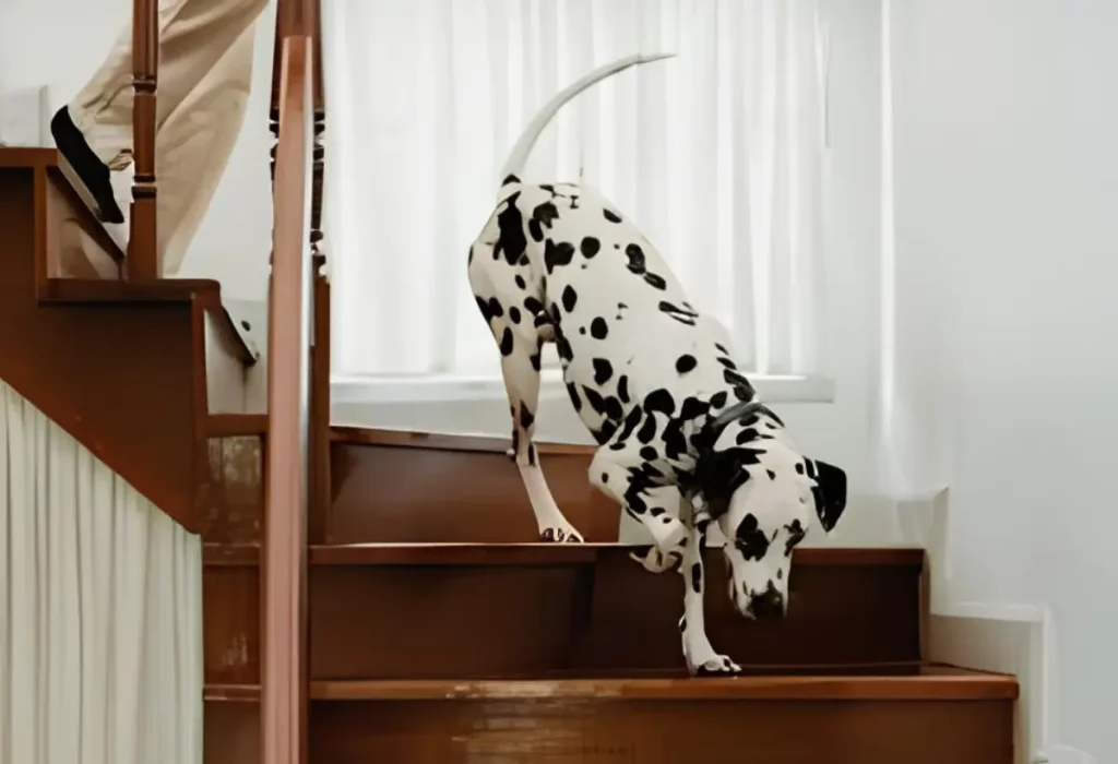 supervisão de um cachorro em um ambiente desconhecido.