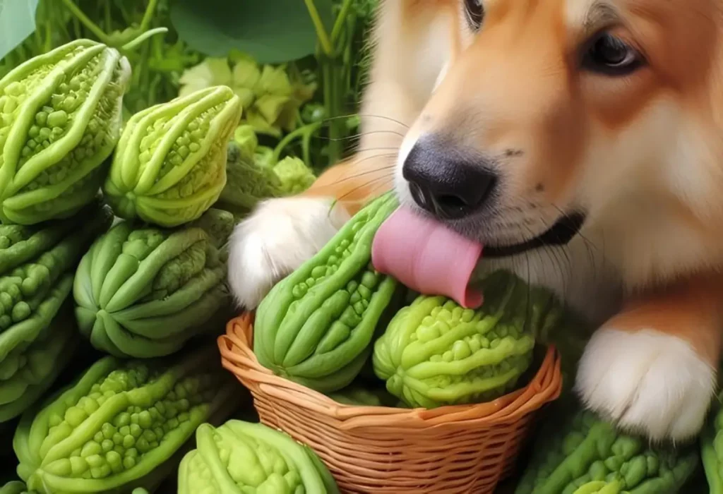 Um cachorro lambendo chuchu.