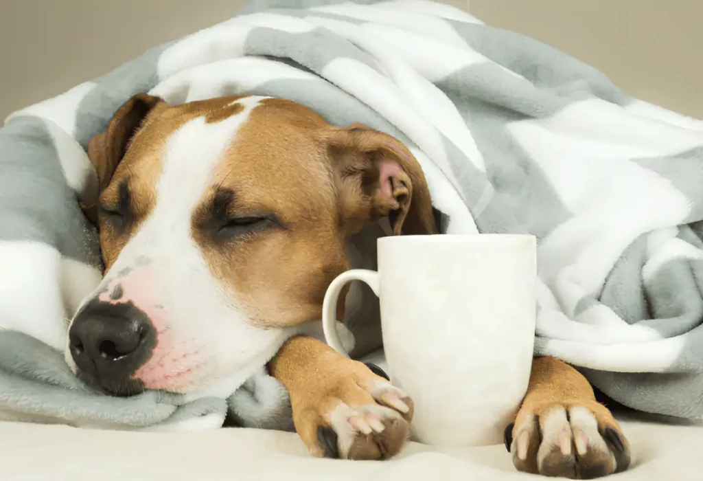 um cachorro com sintomas de gripe