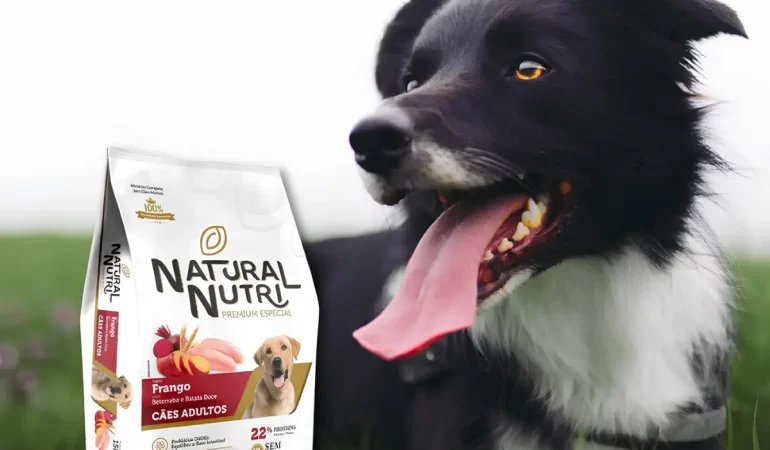 Rações naturais para cachorro.