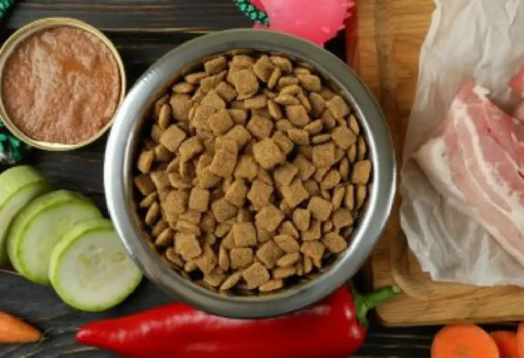 Uma tigela com ração da marca guabi.