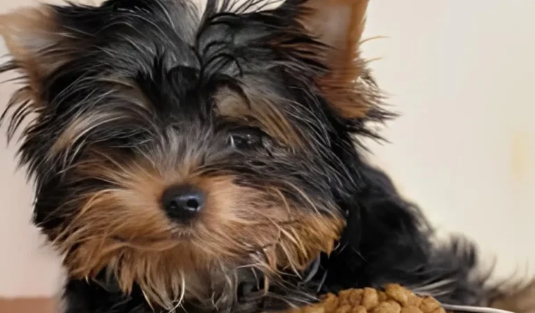 Um cachorro filhote.