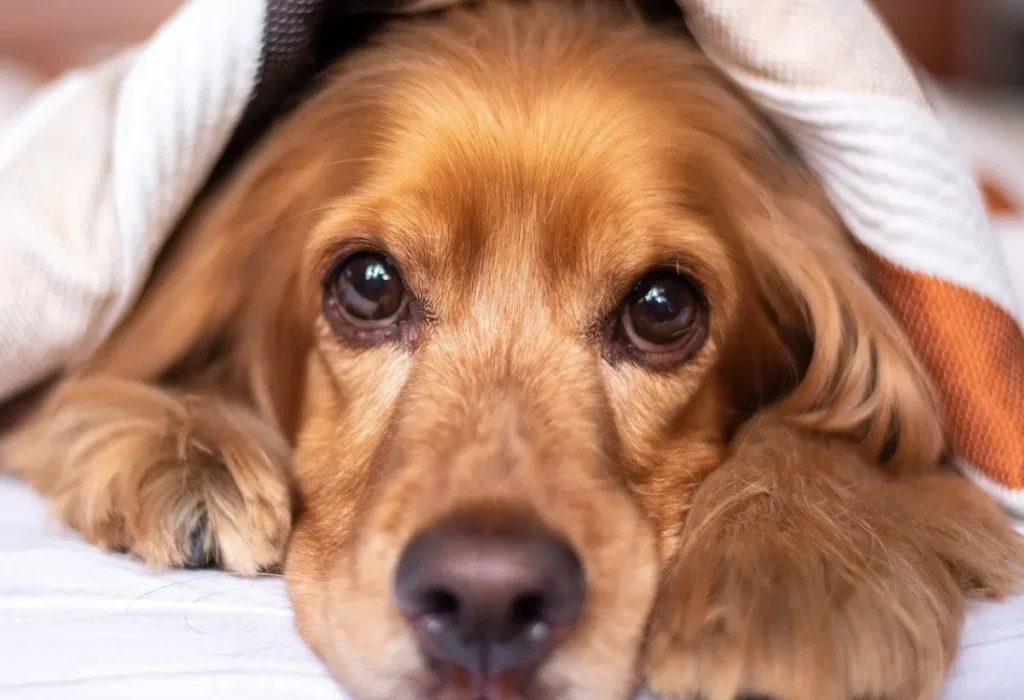 Um cachorro com problema de anemia.