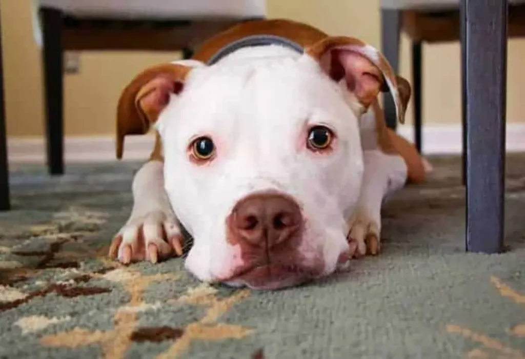 Um cachorro com problema de anemia.