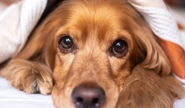 Um cachorro com problema de anemia.