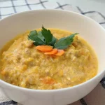 Uma tigela de ensopada para cachorro.